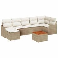 vidaXL Gartenlounge-Set Gartensofa-set mit Speicher 8 pcs Beige und Creme