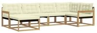 vidaXL Gartenlounge-Set Outdoor-Sofagarnitur mit Kissen 6 pcs Wei&szlig; und Creme,