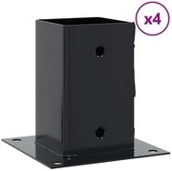 vidaXL Zaunpfosten Pfostentr&auml;ger Quadrat 4 Stk. 91x91 mm Pulverbeschichteter...