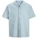 Jack & Jones Kurzarmhemd Summer Linen Blend Resort Shirt mit dezentem Strukturmuster