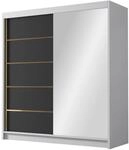 MIRJAN24 Kleiderschrank Bali III (mit zwei Schwebet&uuml;ren) 180x58x215 cm,...