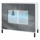 Vladon Kommode Gr&ouml;mitz V3 (Moderner K&uuml;chenschrank, mit 2 gro&szlig;en Glast&uuml;ren...