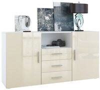 Vladon Sideboard Skadu (Kommode, mit 2 T&uuml;ren, 3 Schubladen und 1 offenem Fach),