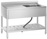 Royal Catering Sp&uuml;lenschrank Sp&uuml;ltisch 120 x 60 cm Sp&uuml;lbecken Edelstahlsp&uuml;le