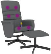 vidaXL Sessel Massagesessel mit Fu&szlig;hocker Grau Kunstleder (1-St)