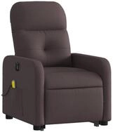 vidaXL Sessel Elektrischer Massagesessel mit Aufstehhilfe Dunkelbraun Stoff...