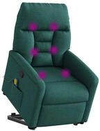 vidaXL Sessel Massagesessel mit Aufstehhilfe Dunkelgr&uuml;n Stoff (1-St)