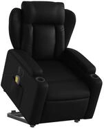 vidaXL Sessel Massagesessel mit Aufstehhilfe Elektrisch Schwarz Kunstleder...