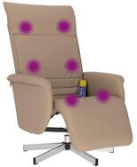 vidaXL Sessel Massagesessel mit Fu&szlig;teil Cappuccino-Braun Kunstleder (1-St)