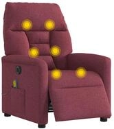 vidaXL Sessel Massagesessel Elektrisch Weinrot Stoff (1-St)
