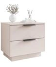 Lookway Nachttisch LINA 2S Kaschmir mit Schubladen und LED-Beleuchtung (1x
