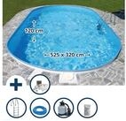 Planet Pool Ovalpool Stahlwandpool Set oval Fererra 525x320x120 cm, Sta