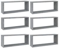 vidaXL Regal W&uuml;rfelregale 6 Stk. Grau Sonoma 60x15x23 cm Holzwerkstoff, 6-tlg.