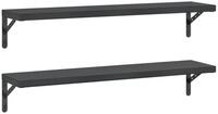 vidaXL Regal Wandregale 2 Stk. 100x23,5 cm Schwarz Edelstahl, 1-tlg.