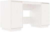vidaXL Schreibtisch, B&uuml;rotisch Computertisch Wei&szlig; 140x50x75 cm Massivholz...