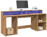 vidaXL Schreibtisch 200 x 55 x 91 cm LED Schreibtisch B&uuml;rotisch Arbeitstisch