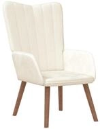 vidaXL Relaxsessel, Sessel Cremewei&szlig; Samt