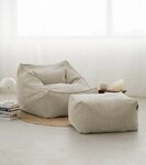 mokebo Sitzsack Der L&uuml;mmel (aus Cordstoff), gem&uuml;tlicher Cordsessel mit Hocker...