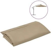 vidaXL Schutzplane, Ersatzbezug f&uuml;r Ampelschirm Taupe 350 cm