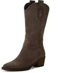 Tamaris Westernstiefel, Blockabsatz, Cowboystiefel in spitzer Form grau 37 EU
