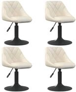 vidaXL Esszimmerstuhl, Esszimmerst&uuml;hle 4 Stk. Drehbar Creme Samt