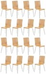 CLP Besucherstuhl Pepe Holzsitz (16er Set), Metallgestell