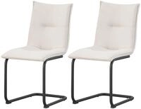 xonox.home Freischwinger (2er-Set), Esszimmerst&uuml;hle aus Webstoff in creme &
