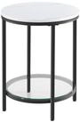 VASAGLE Beistelltisch, 2 Ebenen, Hartglas, Marmoroptik, &Oslash; 45 cm, modern,