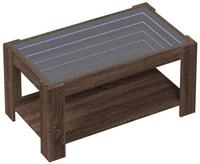 vidaXL Couchtisch LED-Couchtisch Braun Eichen-Optik 93x53x45 cm Holzwerkstoff...
