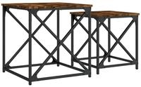 vidaXL Couchtisch Satztische 2 Stk. R&auml;uchereiche Holzwerkstoff (2-St)