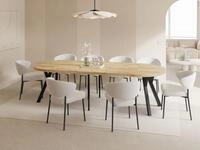 WFL GROUP Esstisch Twixy ausziehbar rund industrial mit schwarzen Holzbeinen...