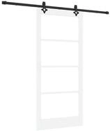 vidaXL Haust&uuml;r Schiebet&uuml;r Wei&szlig; 93 x 202 cm Massivholz Kiefer und Glas (1-St)