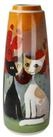 Goebel Dekovase Rosina Wachtmeister, handgearbeitet, Rot, Katzen, H: 26.5cm