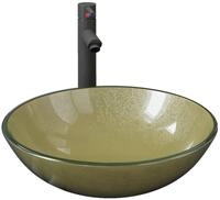 vidaXL Waschbecken Badezimmer Waschbecken mit Wasserhahn und Ablaufgarnitur Gold