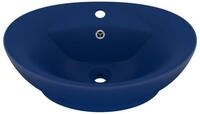 vidaXL Waschbecken, Luxus-Waschbecken &Uuml;berlauf Matt Dunkelblau 58,5x39cm...