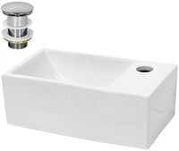 LuxeBath Waschbecken Aufsatzwaschbecken aus Keramik Handwaschbecken Wasserfall
