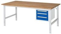 RAU Werkbank Arbeitstisch 2000x1000x760-1080 3xSchub B-Platte 25mm...