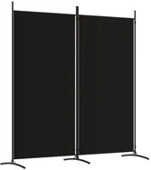 vidaXL Paravent 175 x 180 cm 2-tlg Paravent Schwarz 175x180 cm Stoff Spanische...