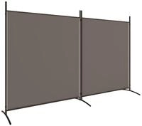 vidaXL Paravent, 2-tlg. Raumteiler Anthrazit 348x180 cm Stoff