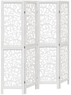 vidaXL Paravent 40 x 160 cm Paravent 4-tlg Raumteiler Wei&szlig; Massivholz...