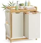 SONGMICS W&auml;schekorb, 2/3/4 F&auml;cher, Bambus, W&auml;schesammler 100/150/200 L,