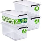 Deuba Aufbewahrungsbox, 2L Deckel Kunststoff Organizer Ordnungsboxen BPA frei