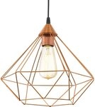 EGLO H&auml;ngeleuchte TARBES Pendellampe, Kunststoff und Stahl, E27, IP20, Vintage,