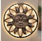Spetebo Wandbild Solar Wandbild Sonne in bronze mit 25 LED - 37 cm, Sonne...
