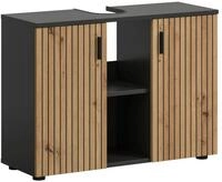 xonox.home Waschbeckenunterschrank Basalt Nachbildung Melamin beschichtet modern