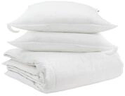 vidaXL Bett Bettdecken Set mit Kissen 3 pcs Wei&szlig; Daunenfeder (3-tlg)