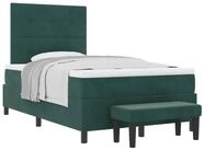 vidaXL Bett Boxspringbett mit Kissen Dunkelgr&uuml;n 190 x 120 cm Samt (1-tlg)