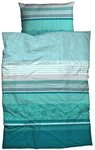 CASATEX Bettw&auml;sche Teri, Satin, 2 teilig, zarte Bl&uuml;ten und Streifen, frische,