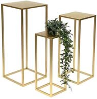 DanDiBo Blumenhocker Metall Gold Eckig Blumenst&auml;nder 96506 3er Set (3er Set)
