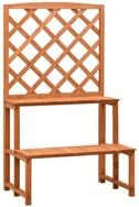 vidaXL Blumenst&auml;nder Blumentreppe mit Rankgitter Orange 70x42x120cm Massivholz...